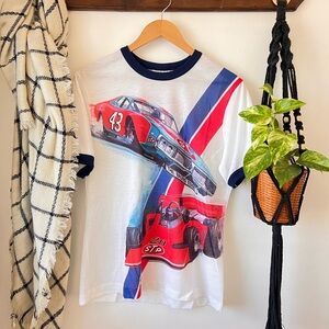 Vintage 70s All Over Print STP Racing Team Tee